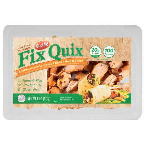 Buddig Fix Quix Chicken Breast Strips, Southwestern-Seasoned