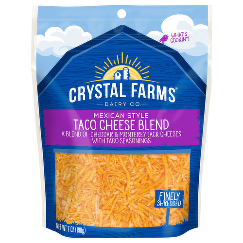 Crystal Farms Cheeses, Taco Cheese Blend, Mexican Style