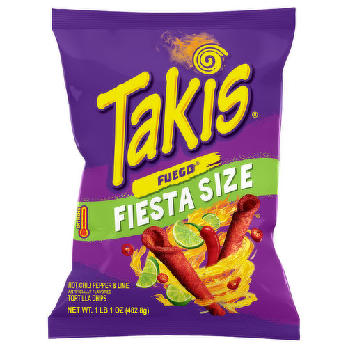 Takis Tortilla Chips, Fuego, Extreme, Fiesta Size