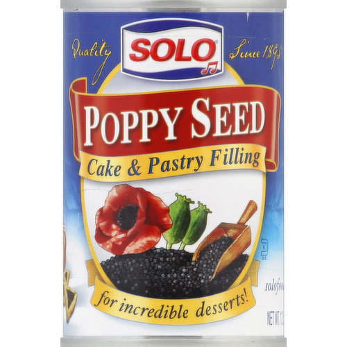 For incredible desserts! Quality since 1895. Quick and easy. Making scrumptious desserts with Solo fillings has never been easier. Along with all the classic recipes you love, we now have tempting quick and easy desserts that you can make in no time flat! Please recycle. Product of USA.