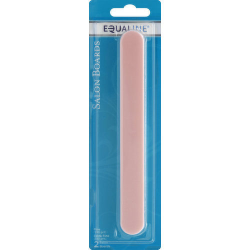 Fine (280 grit), extra fine (320 grit). The savvy choice. Dark pink surface (280 grit) shapes natural and artificial nail edges. Light pink surface (320 grit) smoothes natural nail edges and butts artificial nails. Made in China.