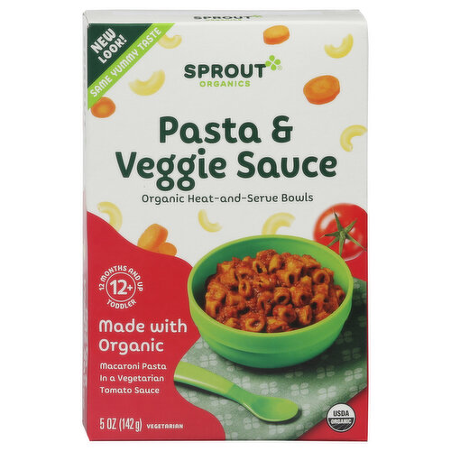 Sprout Organics Pasta & Veggie Sauce, Toddler (12+ Months)