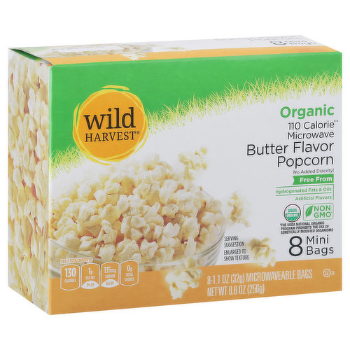 Wild Harvest Popcorn, Microwave, Organic, Butter, Mini Bags