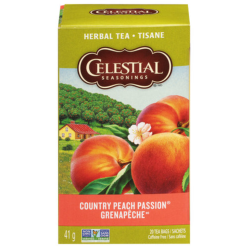 Celestial Seasonings Herbal Tea, Caffeine Free, Country Peach Passion, Tea Bags