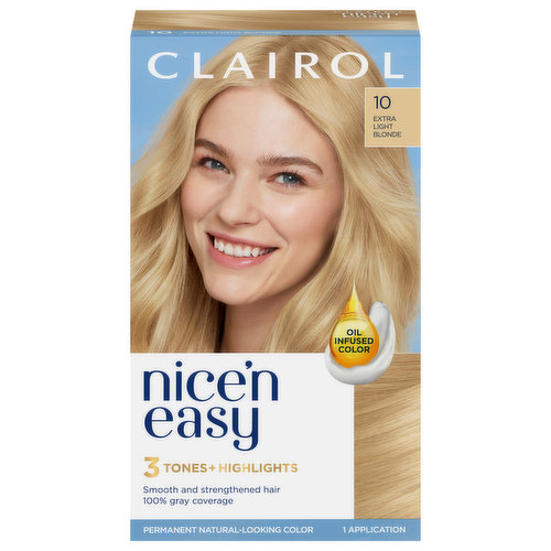 Nice’n Easy Hair Color, Permanent, Extra Light Blonde 10