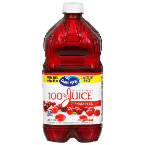 Blend of 4 juices from concentrate with added ingredients.