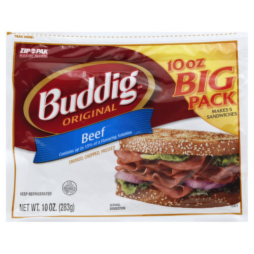 Buddig Original Beef, Smoked/Chopped/Pressed, Big Pack