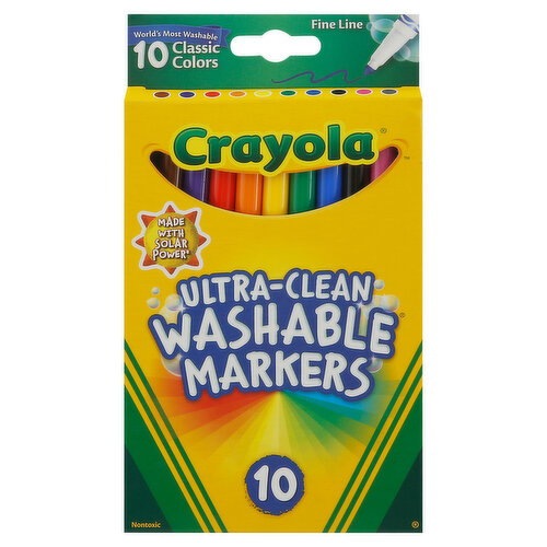 Crayola Markers, Washable, Ultra-Clean, Classic, Fine Line