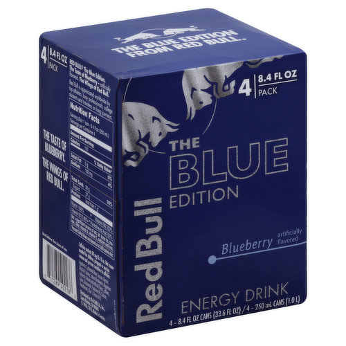 Red Bull Energy Drink, The Blue Edition, Blueberry, 4 Pack