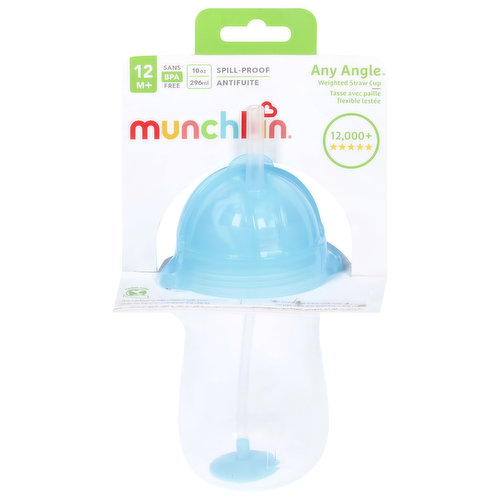 Munchkin Any Angle Straw Cup, Weighted, 10 Ounce