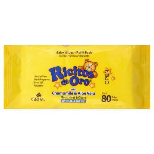 Ricitos de Oro Baby Wipes, Refill Pack