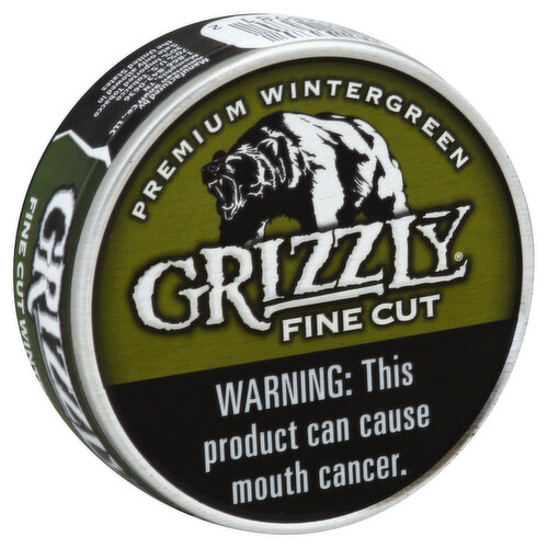 Grizzly Snuff, Moist, Premium Wintergreen, Fine Cut