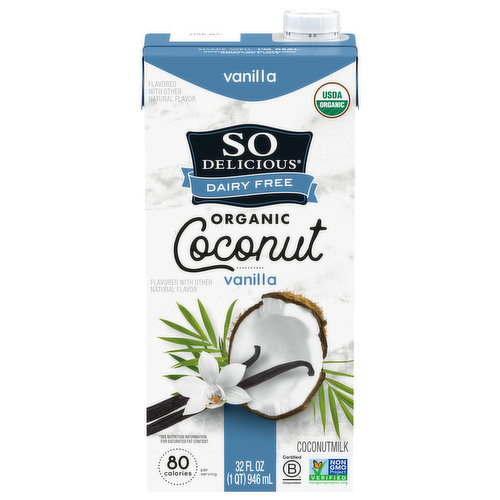 So Delicious Dairy Free Coconutmilk, Organic, Vanilla