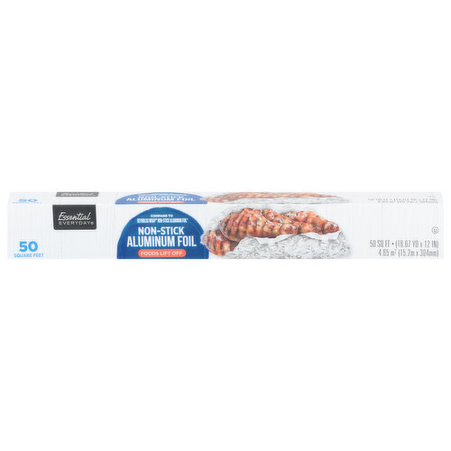 Essential Everyday Aluminum Foil, Non-Stick, 50 Square Feet