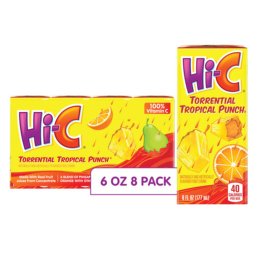 Hi-C Hi-C Torrential Tropical Punch  Torrential Tropical Punch Cartons