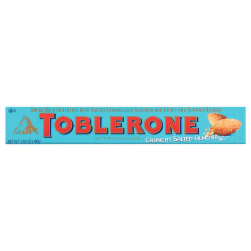 Toblerone Milk Chocolate, Swiss, Crunchy Salted Almond