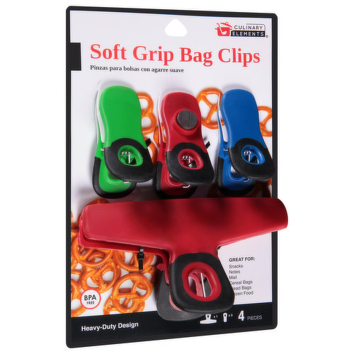 Culinary Elements Bag Clips, Soft Grip
