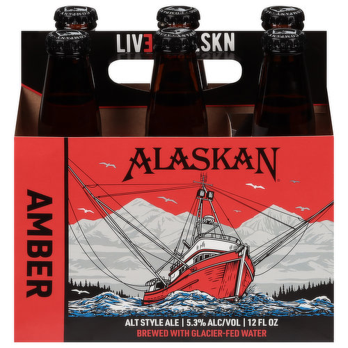 Alaskan Beer, Alt Style Ale, Amber, 6 Pack