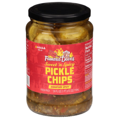 Famous Dave's Pickle Chips, Signature Spicy, Mild, Fresh Pack