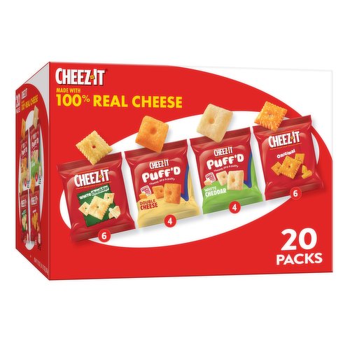 Cheez-It Snack Crackers, New Mix, 20 Packs
