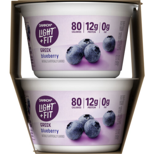 Dannon Light + Fit Yogurt, Fat Free, Blueberry, Greek