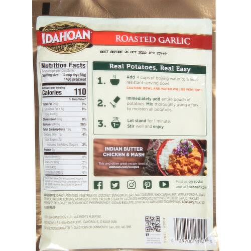 Idahoan Roasted Garlic Mashed Potatoes Family Size, 8 oz Pouch