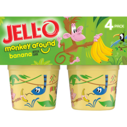Jell-O Monkey Around Banana Ready-to-Eat Pudding Cups Snack