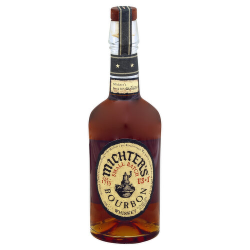 Distilled in small batches according to the Michter's pre-Revolutionary War quality standards dating back to 1753. Est. 1753. US 1. We are proud to offer you our Small Batch Bourbon. In the Michter's tradition hailing from one of America's first whiskey distillers, this bourbon is made from highest quality American corn and matured to the peak of perfection in a hand-selected charred white oak barrel. It is then further mellowed by our signature filtration. 45.7% alc./vol (91.4 proof). Bottled by Michter's Distillery LLC Louisville, Kentucky.