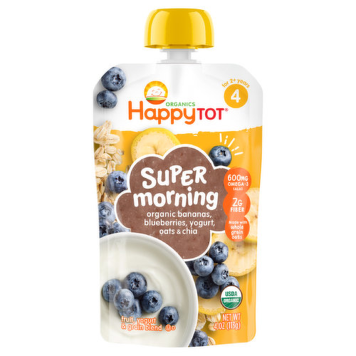 HappyTot Organic Fruit, Yogurt & Grain Blend, Organic, Stage 4