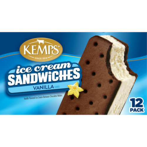 Kemps Ice Cream Sandwiches, Vanilla