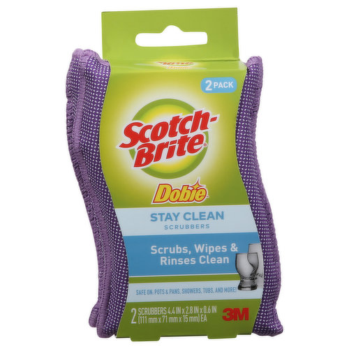 Scotch-Brite Scrubbers, Stay Clean, 2 Pack