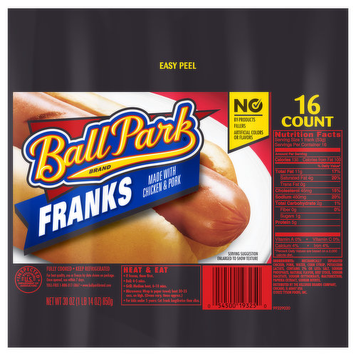Ball Park Classic Hot Dogs, 16 Count