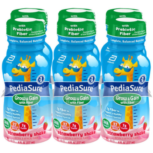 PediaSure Grow and Gain With Immune Support Shake, Complete Balanced  Nutrition, PediaSure Strawberry PediaSure Vanilla and PediaSure Chocolate  Flavors, 12 Pack