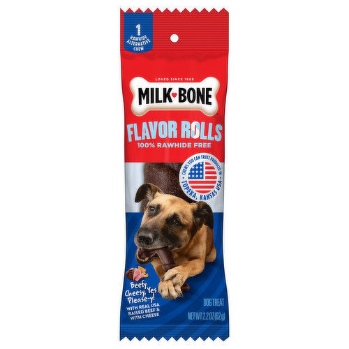 Milk-Bone Dog Treat, Beef Cheesy, Flavor Rolls