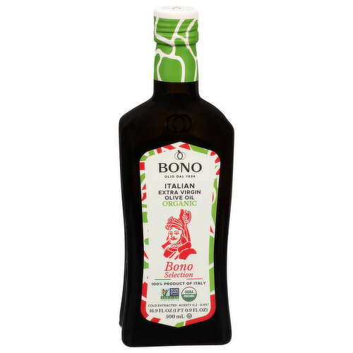 1934. Bono selection. Cold extracted. Acidity 0.2 - 0.4% (Acidity level guaranteed to be a maximum of 0.4% at time of bottling). Dispose properly.