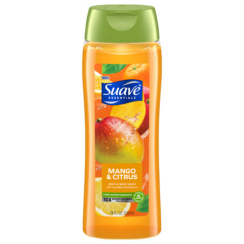 Suave Essentials Body Wash, Gentle, Mango & Citrus