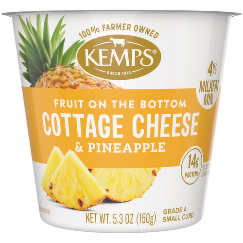 Kemps Cottage Cheese, Pineapple Flavored, Small Curd