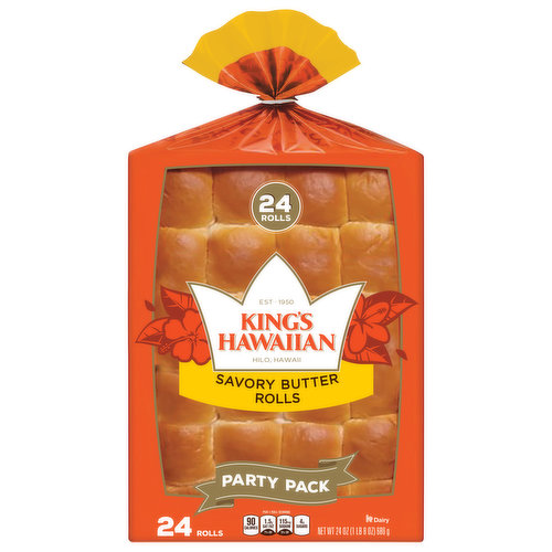 King's Hawaiian Rolls, Savory Butter, Party Pack