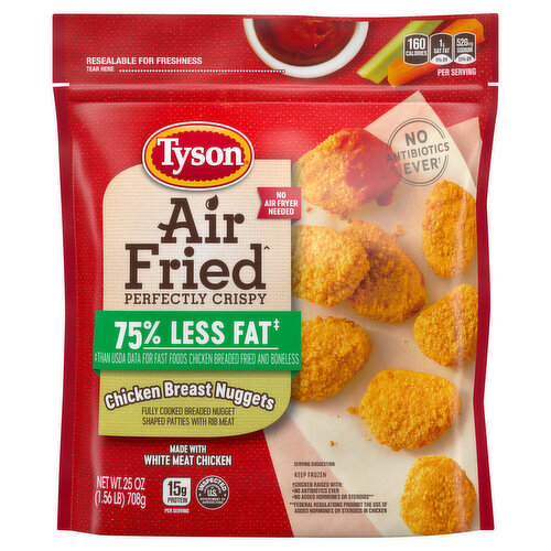 Tyson Air Fried Perfectly Crispy Chicken Nuggets, 25 oz. (Frozen)