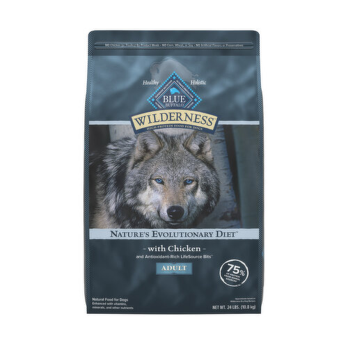 Blue Buffalo Blue Wilderness Wilderness High Protein Natural Adult Dry Dog Food plus Wholesome Grains, Chicken
