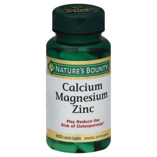 Nature's Bounty Calcium Magnesium Zinc, Coated Caplets