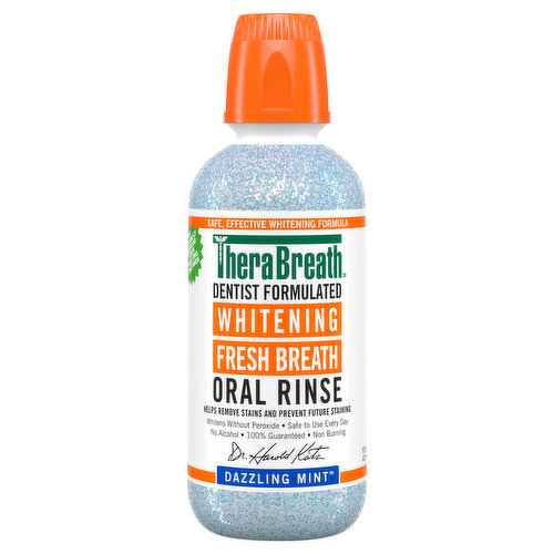 TheraBreath Oral Rinse, Whitening Fresh Breath, Dazzling Mint