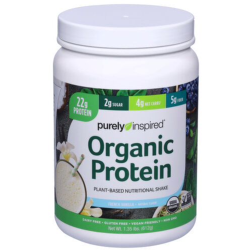 Purely Inspired Organic Protein Nutritional Shakes, Plant-Based, French Vanilla