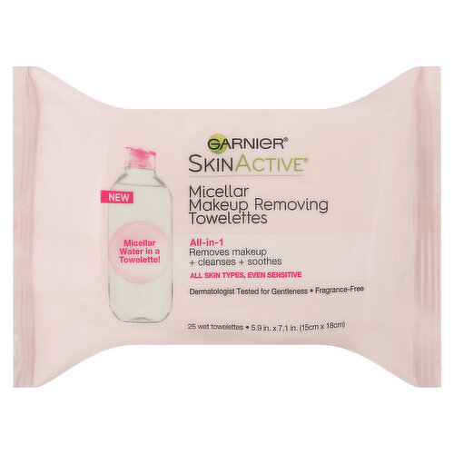 SkinActive Wet Towelettes, Makeup Removing, Micellar, All-in-1