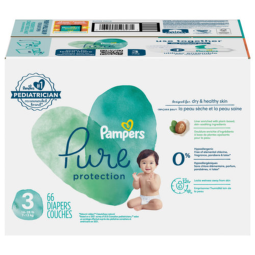 Pampers Pure Protection Diapers, 3 (16-28 lb)