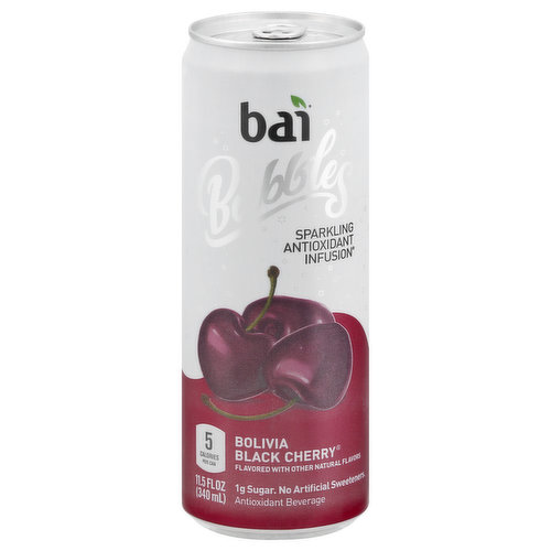 Bai Bubbles Sparkling Water, Antioxidant Infusion, Bolivia Black Cherry