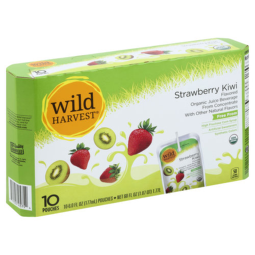 Wild Harvest Juice Beverage, Organic, Strawberry Kiwi