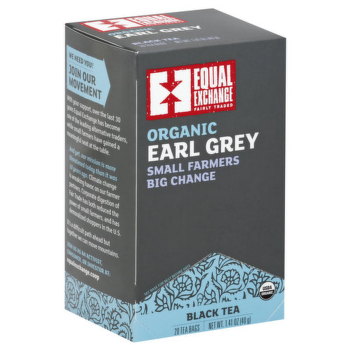 Equal Exchange Black Tea, Organic, Earl Grey, Bags