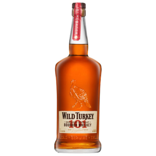 Bold. Genuine. True. Aged longer. Master Russell distiller. For more than 60 years, legendary Master Distiller Jimmy Russell has been crafting Wild Turkey 101 one way, the right way. With a high-rye content, this iconic bourbon is perfectly aged for up to six to eight years in American oak barrels with the deepest char for more character. We bottle at 101 proof and only once it reaches its full complex flavor of caramel, vanilla, toffee and spice. As Jimmy says, Like the Kentucky River, Wild Turkey 101 is mighty, bold, and it takes its own sweet time.
