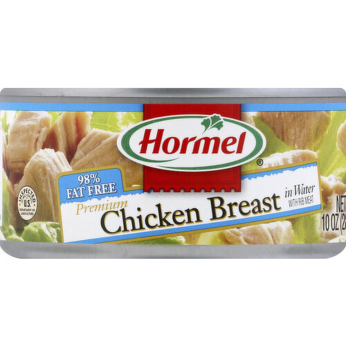 In water with rib meat. Inspected for wholesomeness by US Department of Agriculture. Gluten free. No preservatives. No MSG added. Visit www.hormel.com.